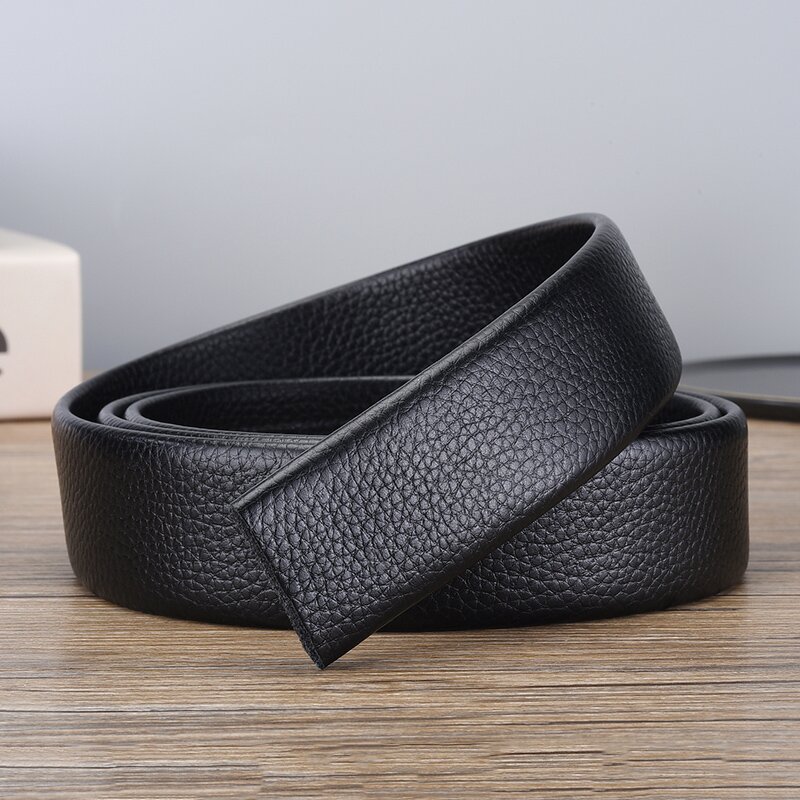 Non Leading Belt, Men's Lychee Pattern, Wear-resistant and Scratch Resistant, Non Leading Belt, Versatile and Minimalist Belt_voghion.com