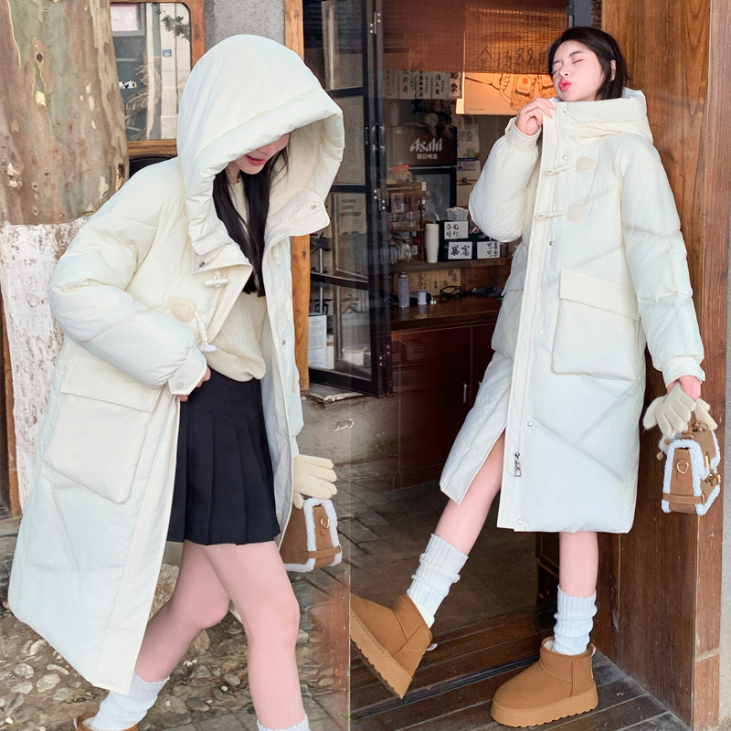 2024 nuevo invierno estudiantes sueltos chaqueta de algodón gruesa chaqueta de algodón largo