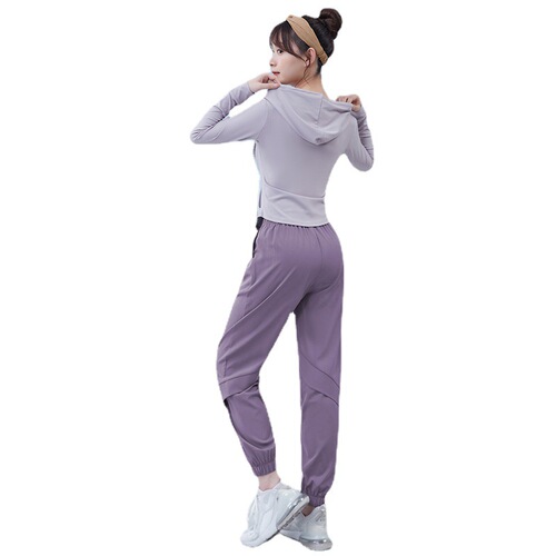 Running yoga clothing women's suit autumn and winter new long-sleeved tops professional sports gym internet celebrity training clothing quick-drying