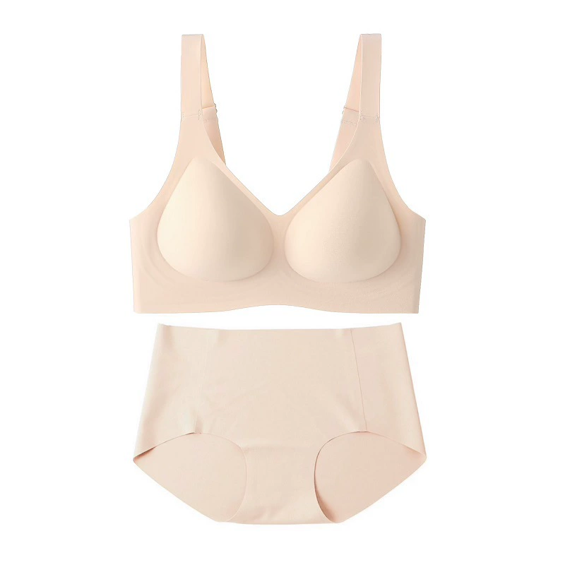 Straps, underwear, thin wireless bra, set, European style