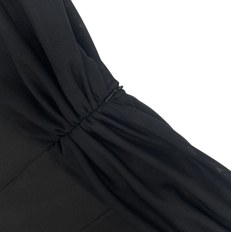 Women's Elegant Off Shoulder Backless Mesh Panel Flowy Maxi Dress – Sexy Summer Gown 2026_ecoleips.com