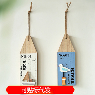 Creative Wooden Ocean Float Mediterranean Home Decoration Background Wall Pendant Buoy Old Living Room Bar Decoration