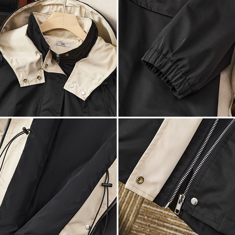 Демисезонное trench coat, утепляющий ветроустойчивый пояс, куртка, плюс размер, корейский стиль
