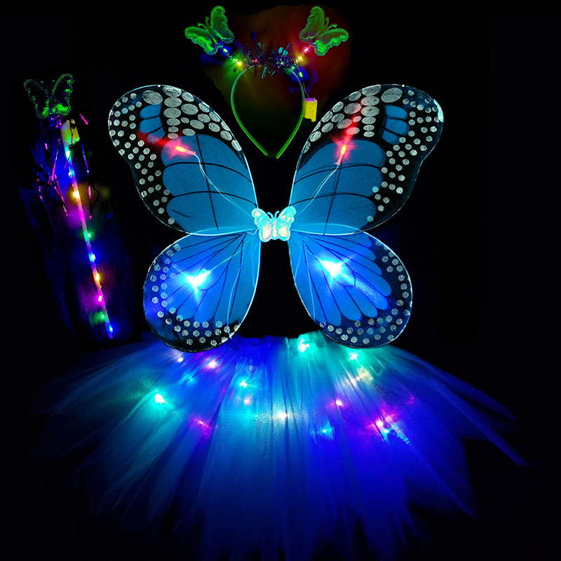 蓝色全配件彩灯发光四件套