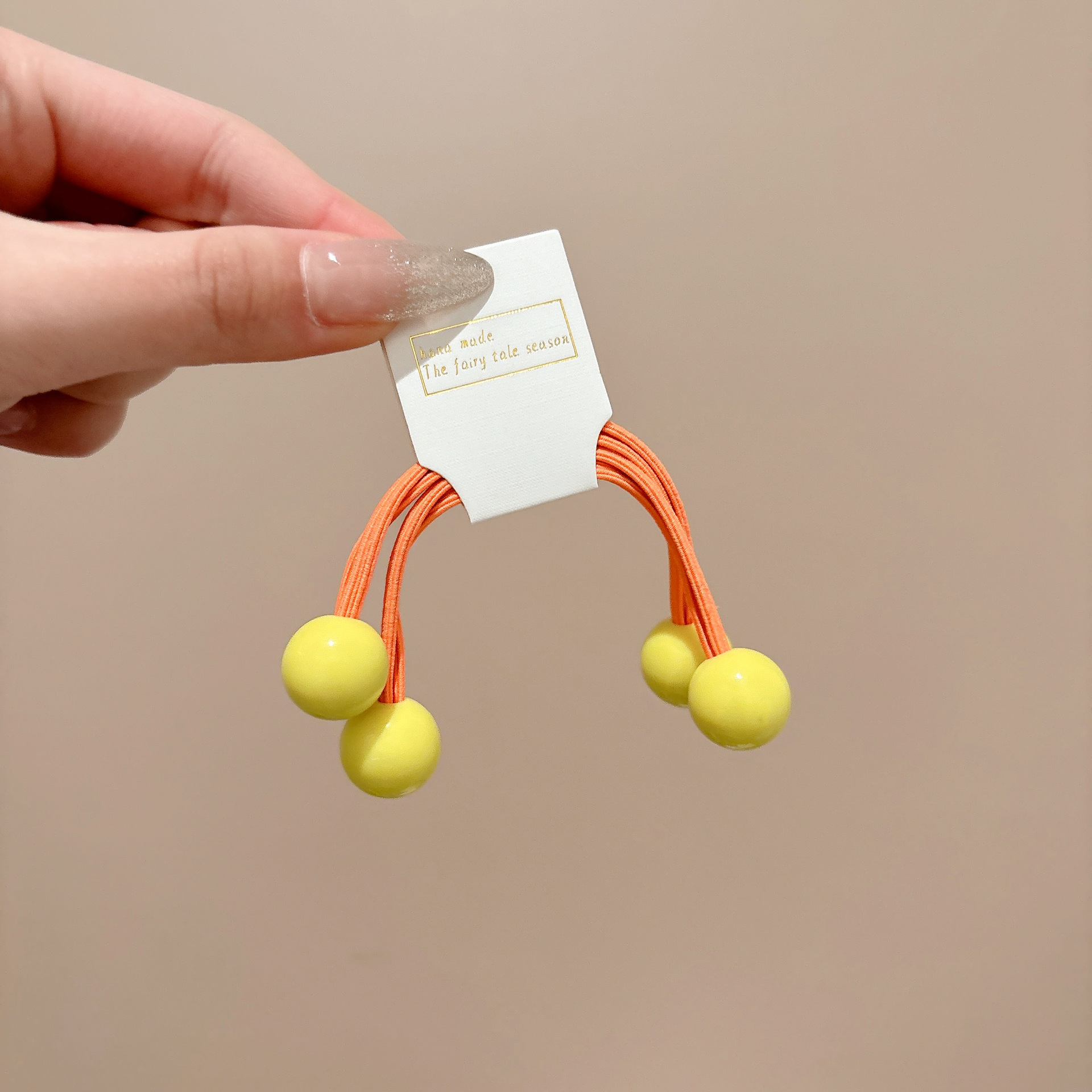 Niños color caramelo doble bola cabello de alta elasticidad correa de goma duradera para niñas anillo de cabello de cola de caballo de color cabello tocado