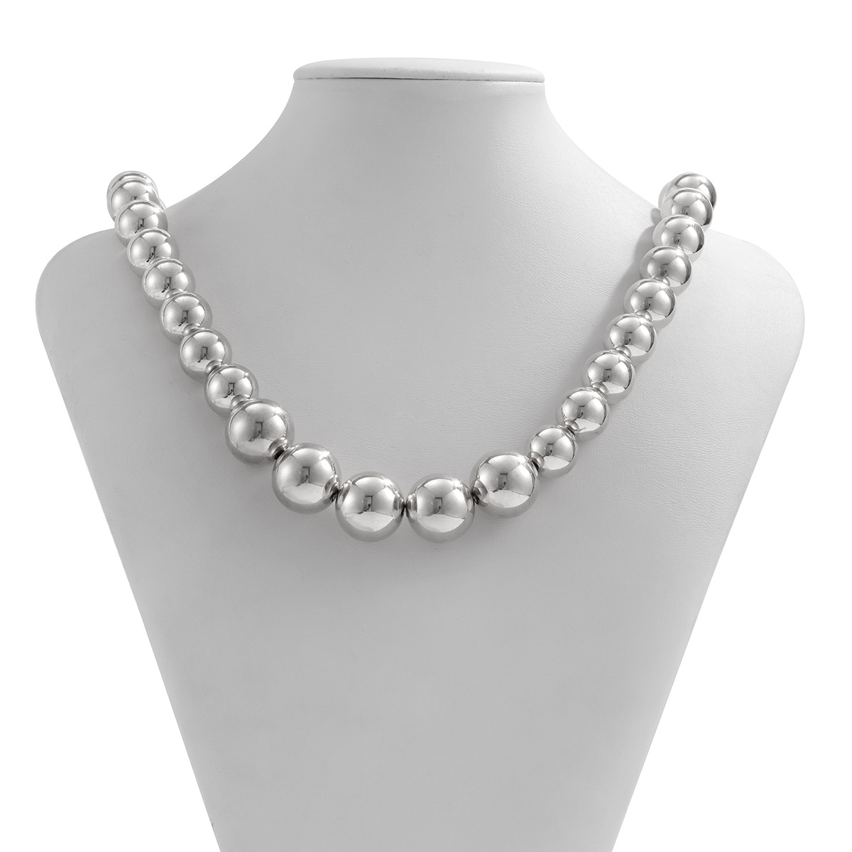60g Weight Necklace Classification CCB Chain Material ball chain Chain Type 1 Piece Quantity Casual, Holiday, Daily Occasion CCB Material Geometric, Solid Color Pattern Men's Gender Plating Design Vintage Style, Classic Style Style Ornament Men's Exaggerated CCB Round Beads Necklace Necklace Niche Personality Hip Hop Necklace Men 10