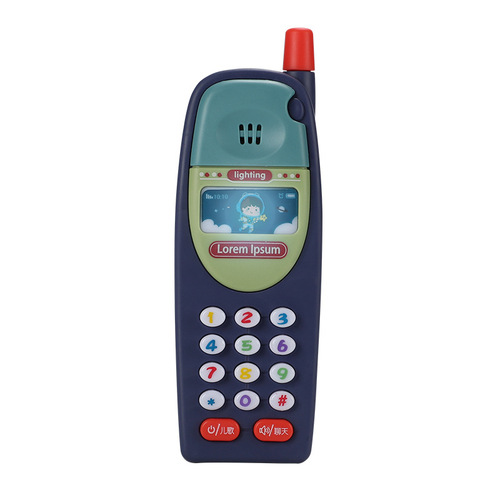 Children's Music Phone Toy, Simulated Retro Big Brother Phone with Sound and Light Music, Early Education and Intelligence Development for 1-3 Year Olds
