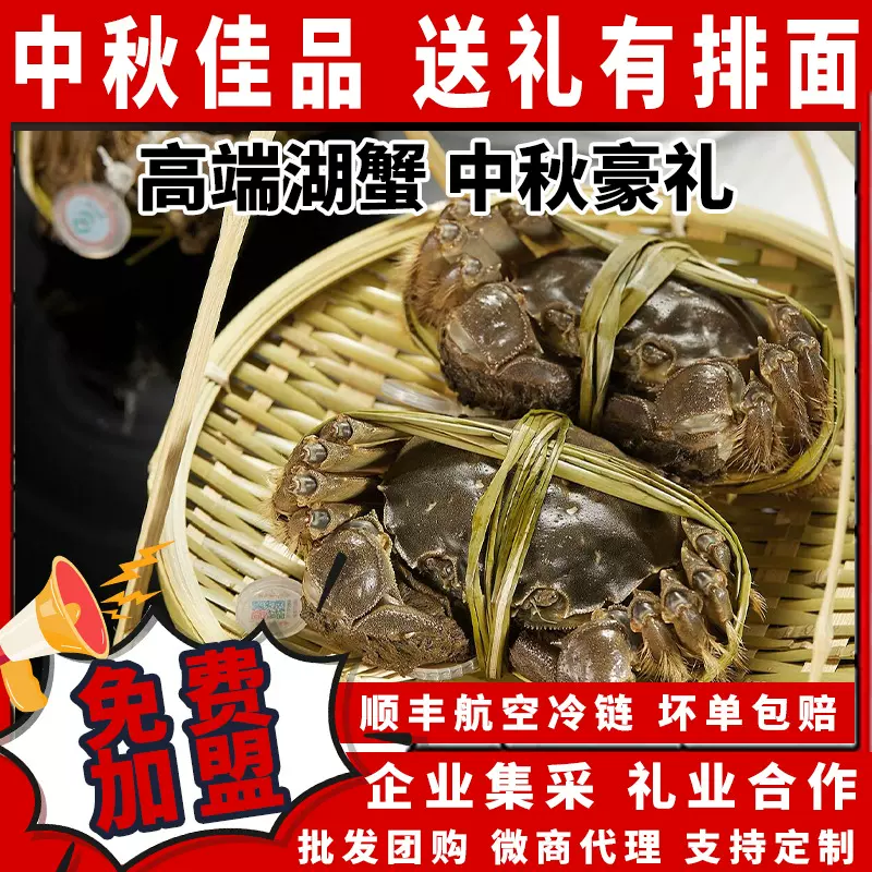 苏州原产地大闸蟹湖心养殖产区直发诚招全国代理渠道加盟微商代发