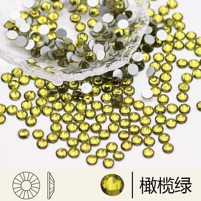 跨境彩色圆形平底钻 水晶玻璃钻水钻美甲钻 diy贴钻饰品配件批发|undefined
