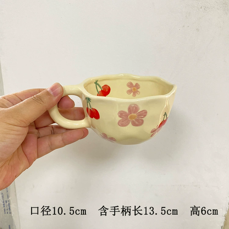 Ceramic coffee creative high quality glass, flowered
