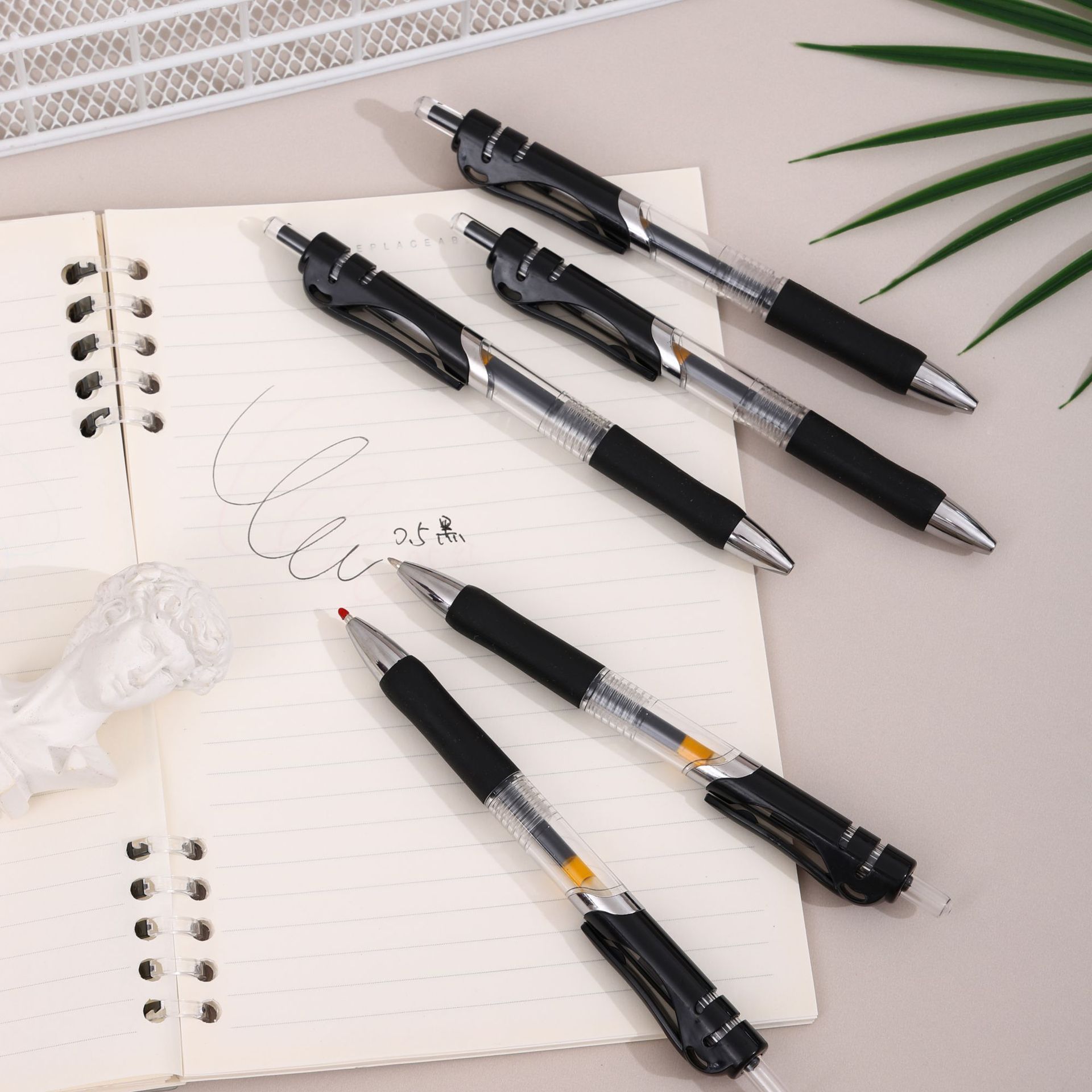 classic press gel pen black carbon pen easy to write smooth k35 bullet 0.5mm black red blue signature pen