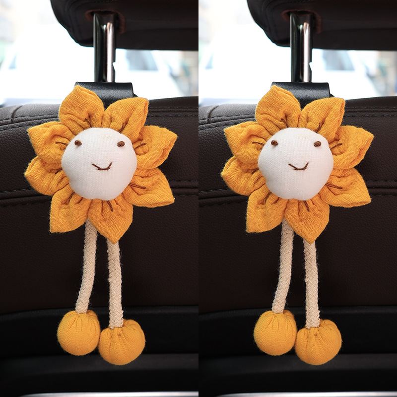 Gancho para automóvil, respaldo del asiento, filas delanteras y traseras, flores lindas, almacenamiento multifunción para automóvil, respaldo, gancho pequeño, suministros para automóvil