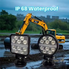 源工場自動車LED作業灯50w 50w角型円形2色白補助改造オフロード車スポットライト