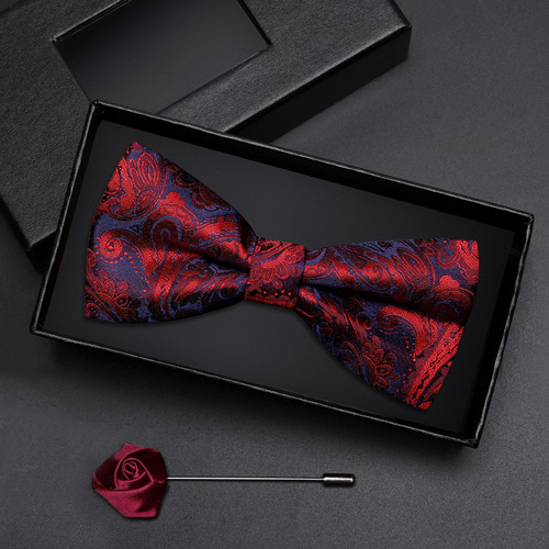 Gift box men's bow tie groomsmen burgundy bow tie formal wedding British Korean style bow