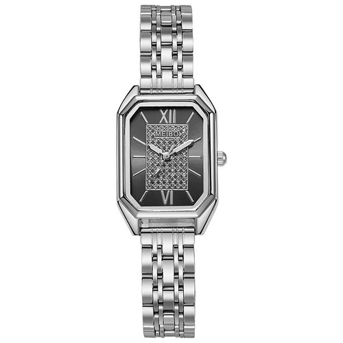  New Casual Fashion Steel Band Diamond Ladies Watch Square Roman Numeral Starry Student Quartz Watch