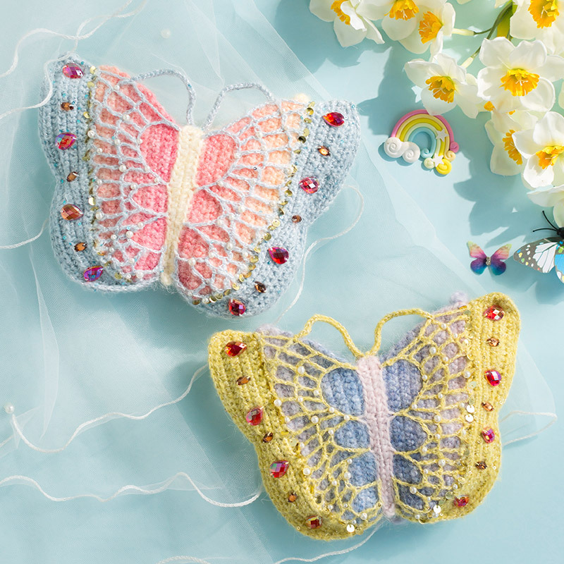 苏苏姐家彩蝶包diy钩针编织儿童包包礼物毛线制作材料包龔