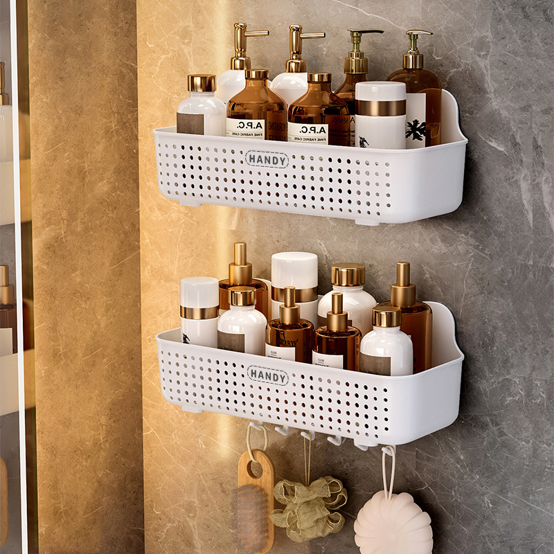 Bathroom Rack Wall-Mounted Punch-Free Toilet Bathroom Washbasin Wall Storage Basket