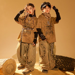 街舞儿童潮服男童嘻哈表演服套装废土风炸街演出服女童爵士舞服装