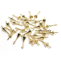 14k Gold-Plated, Colorfast Earring & Pendant Settings: Crystal Pearl Holders for DIY Earrings, Handmade Materials, and Bracelet/Pendant Components