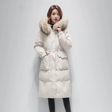 白鵝絨2023冬季新款韓版羽絨服女高端大氣中長款抽繩顯瘦羽絨外套