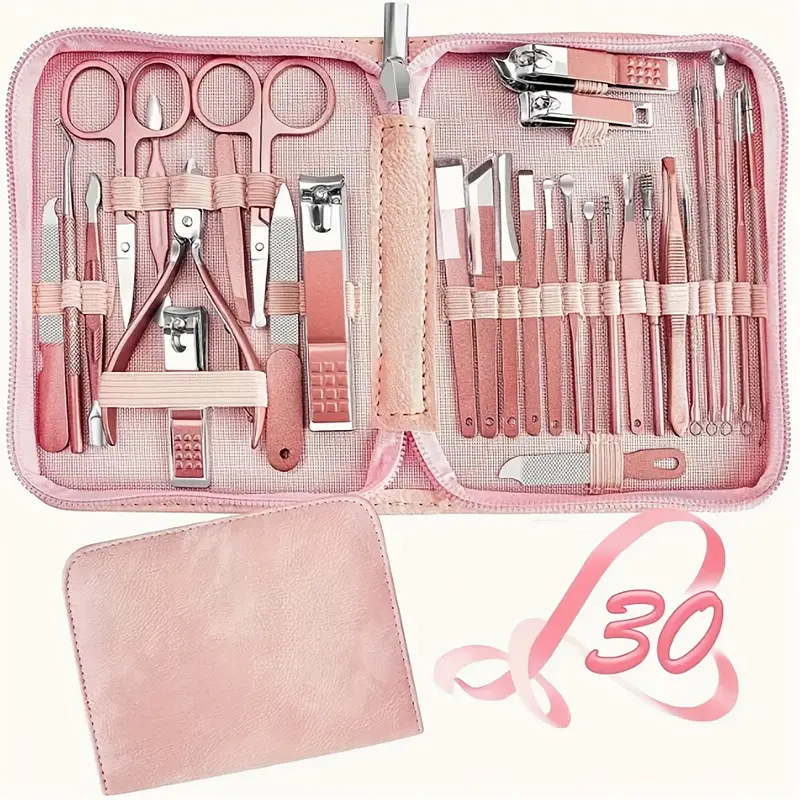 30-piece Stainless Steel Nail Beauty Tool Set