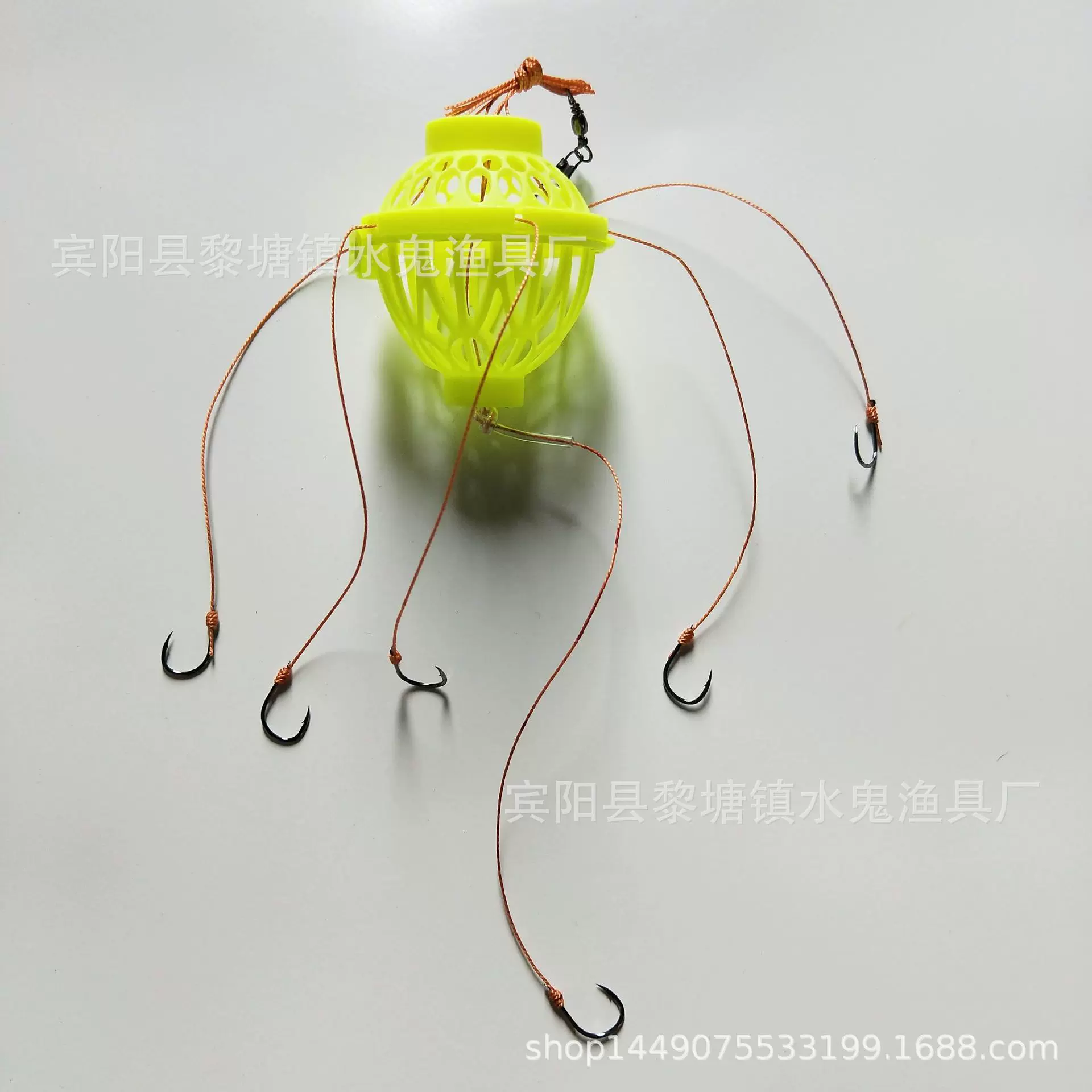 水鬼渔具单个水怪笼钩花篮水雷饵料笼鲢鳙钓组伊势尼鱼钩户外用品