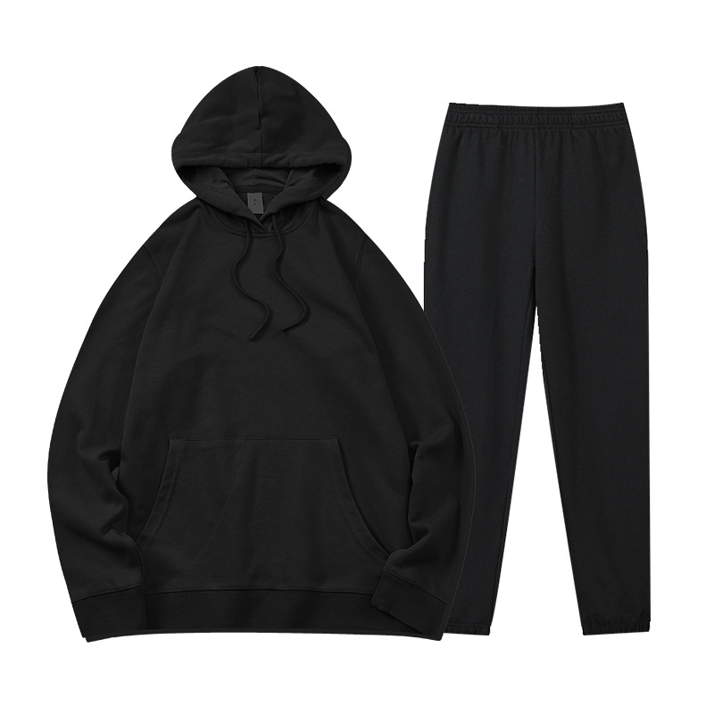 Otoño e invierno nuevo europeo y americano de dos piezas transfronteriza casual deportes con capucha sueltos suéter pantalones traje impreso logotipo