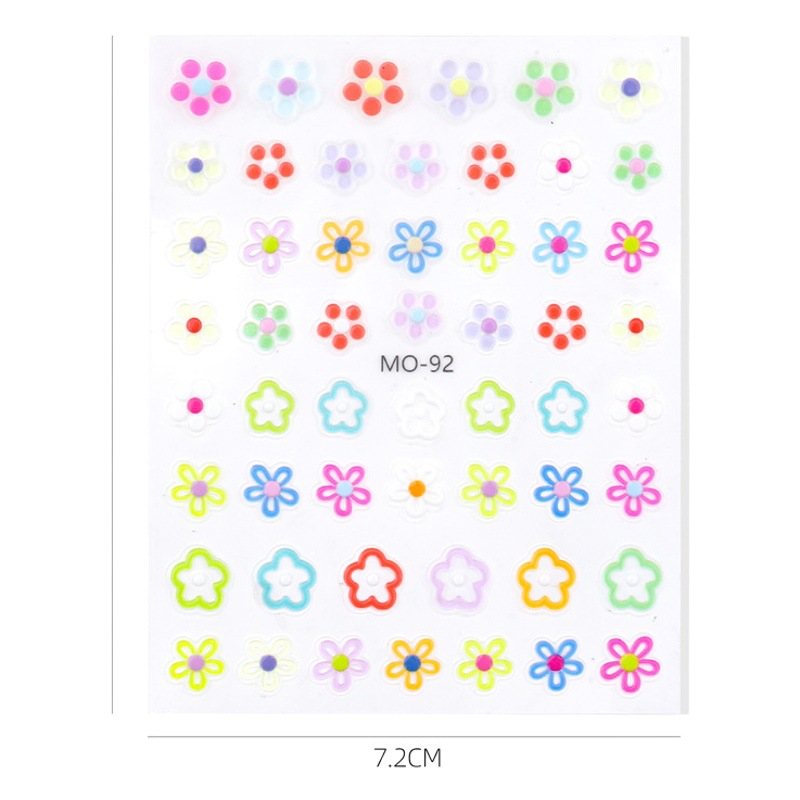 Nueva artesanía uñas arte tridimensional jalea alivio pegatinas dopamina flor estrella amor 3D impermeable uñas pegatinas