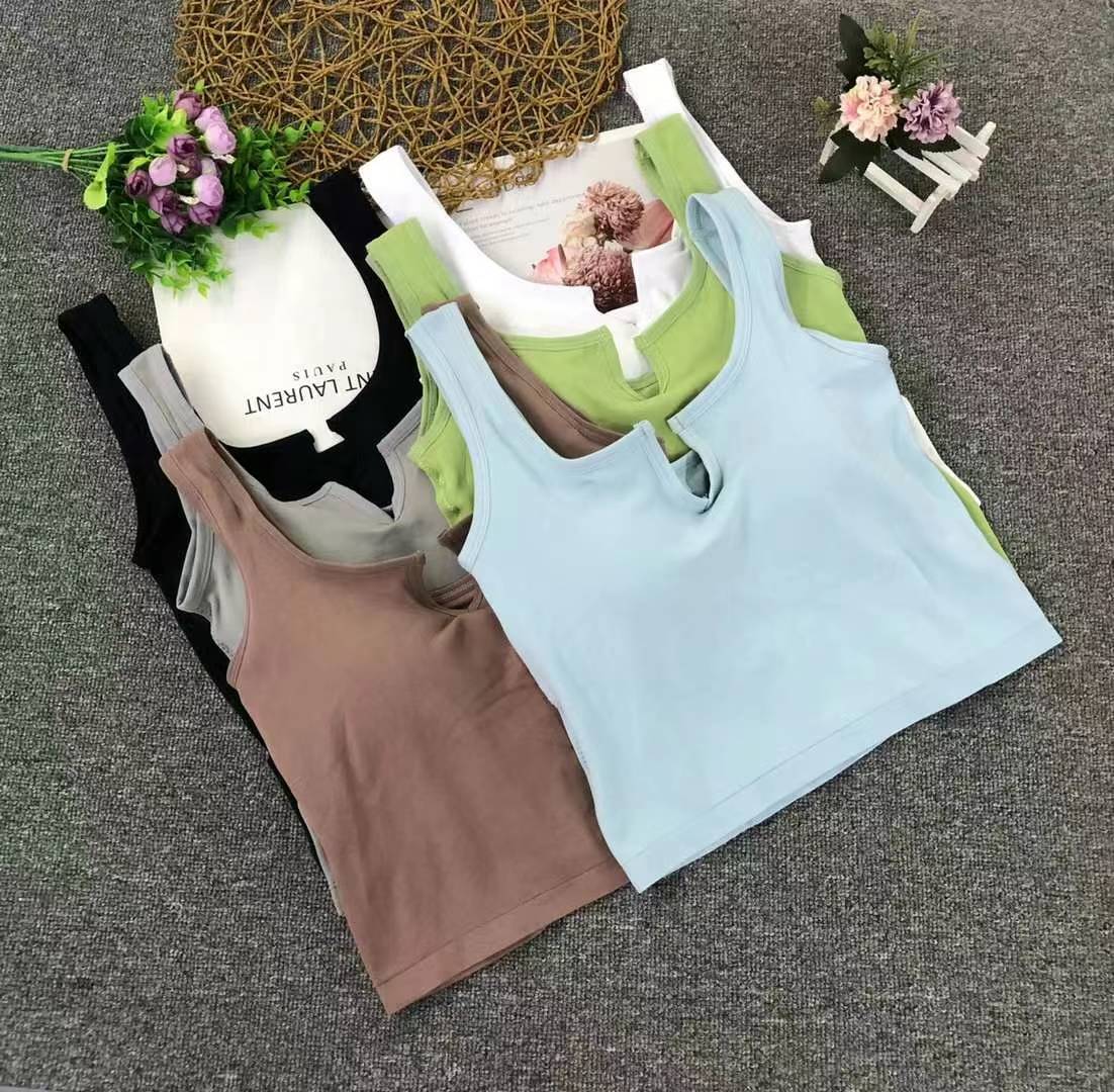 Nueva taza fija sin costuras de alta calidad, chaleco de dama sin anillo de acero, bra de yoga, ropa interior deportiva, mujer al por mayor