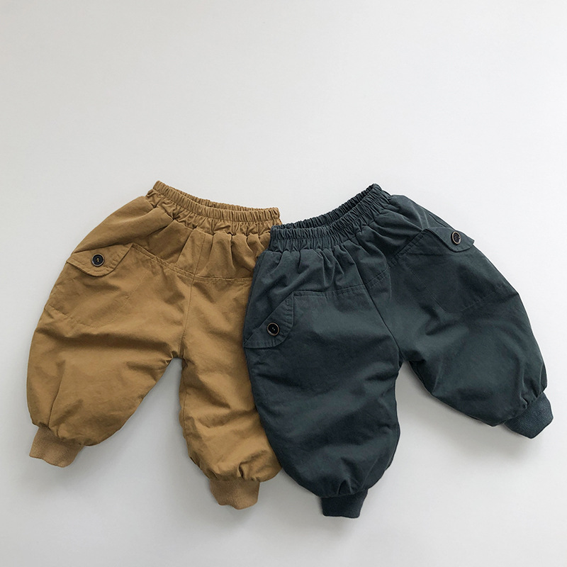 Pantalones calientes gruesos forrados de lana para niños de invierno para bebés nuevos pantalones sueltos para niños pantalones casuales de estilo coreano para niños image 6