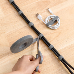 New cable management belt with point-break data cable management device Velcro cable management belt with cutable straps and sticky buckles 5M