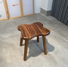 N5胡桃木随形凳椅家用实木凳子换鞋凳新中式休闲凳方凳茶桌凳子板