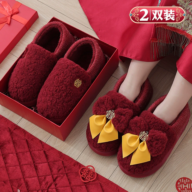 Купите один, получите один бесплатно, свадебные праздничные красные пары, зимние новорожденные пары, роскошная сумка для невесты, роскошная сумка на каблуке, хлопковые туфли