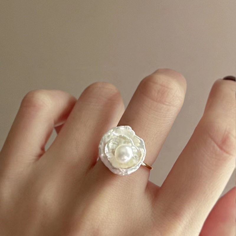 12g Weight Open Rings Classification Adjustable Ring Size 1 Piece Quantity Modern Style Geometric Baroque Pearls Irregular Open Rings