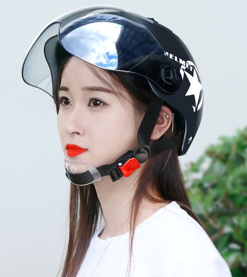 GB Certified Electric Battery Car Helmet Summer Universal Harley Portable Half Helmet Motorcycle HD Helmet