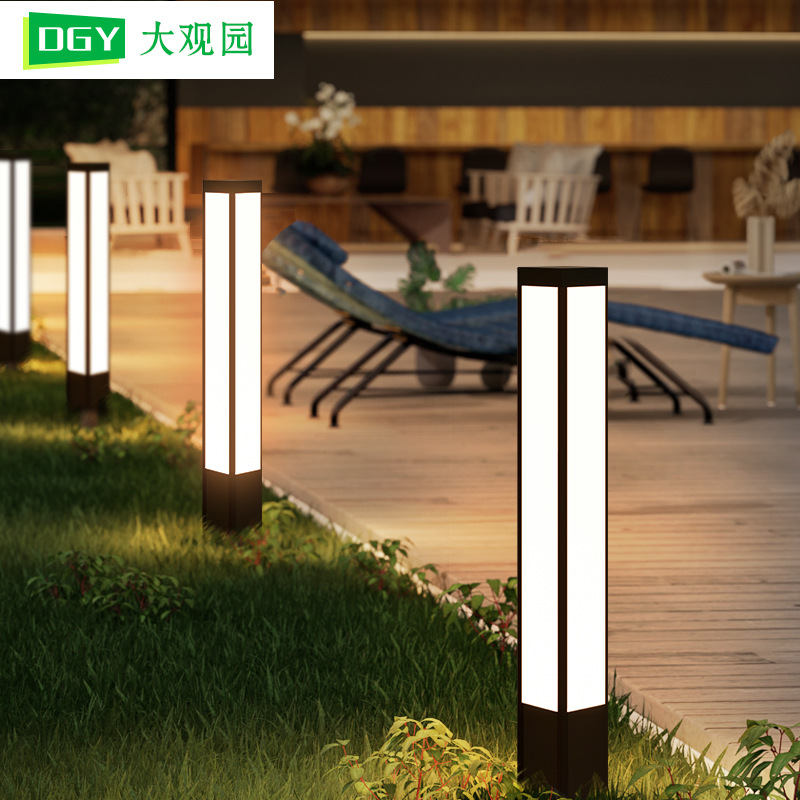 Grand View Garden luz solar al aire libre lámpara de césped moderna minimalista villa al aire libre jardín paisaje impermeable lámpara de patio 378L
