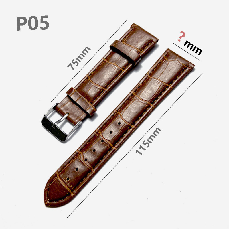 Ostrich Pattern Leather Watchbands Bracelet Black Brazalete con correa