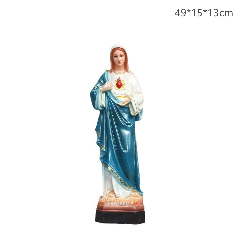 50cm transfronterizos de la Virgen del Sagrado Corazón de la Virgen María Mirando la Estatua de la Estatua de la Iglesia Decoración de la Estatua de la Personaje Principal Salón