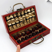 兵马俑象棋立体人物出礼品仿古际象棋小号折叠棋盘象棋便携礼