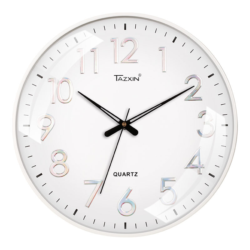 Reloj de pared en stock lote entrega sala de estar 3D digital ronda dormitorio mudo Reloj de pared reloj mudo