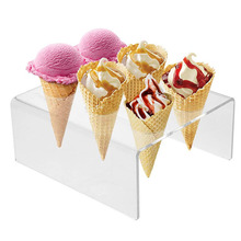 冰淇淋架子蛋筒架展示架冰激凌展架甜筒支架透明亞克力雪糕架多孔