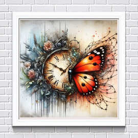 新款 5D钻石画套装 ，创意摆钟DIY贴钻装饰画，跨境热销厂家批发