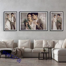 三联婚纱照相框客厅沙发背景墙组合全家福制作简约时尚挂墙