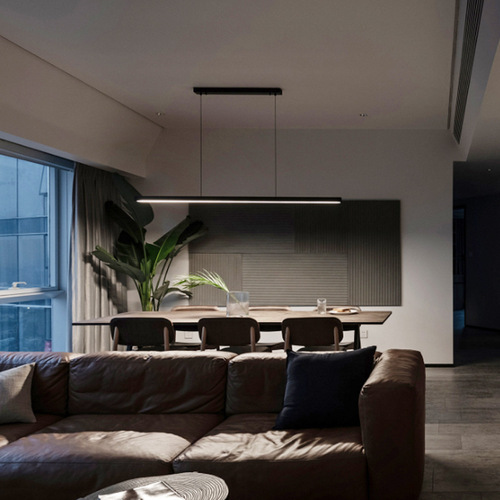 Restaurant chandelier modern minimalist Nordic minimalist dining table bar office living room led strip designer lighting