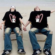 特别的情侣装t恤短袖夏季2025新款小众设计感独特超好看纯棉上衣