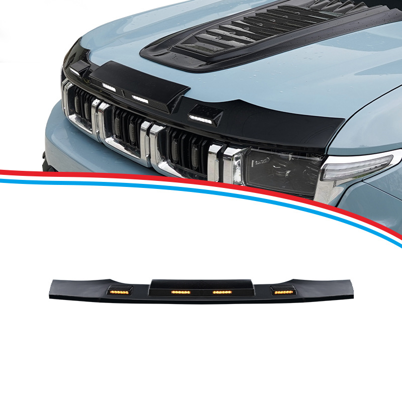 Adecuado para automóvil Beijing BJ60 con bloque de arena y grava ligero modificado patrón de fibra de carbono cubierta de la máquina especial accesorios de bloque de arena y grava todoterreno