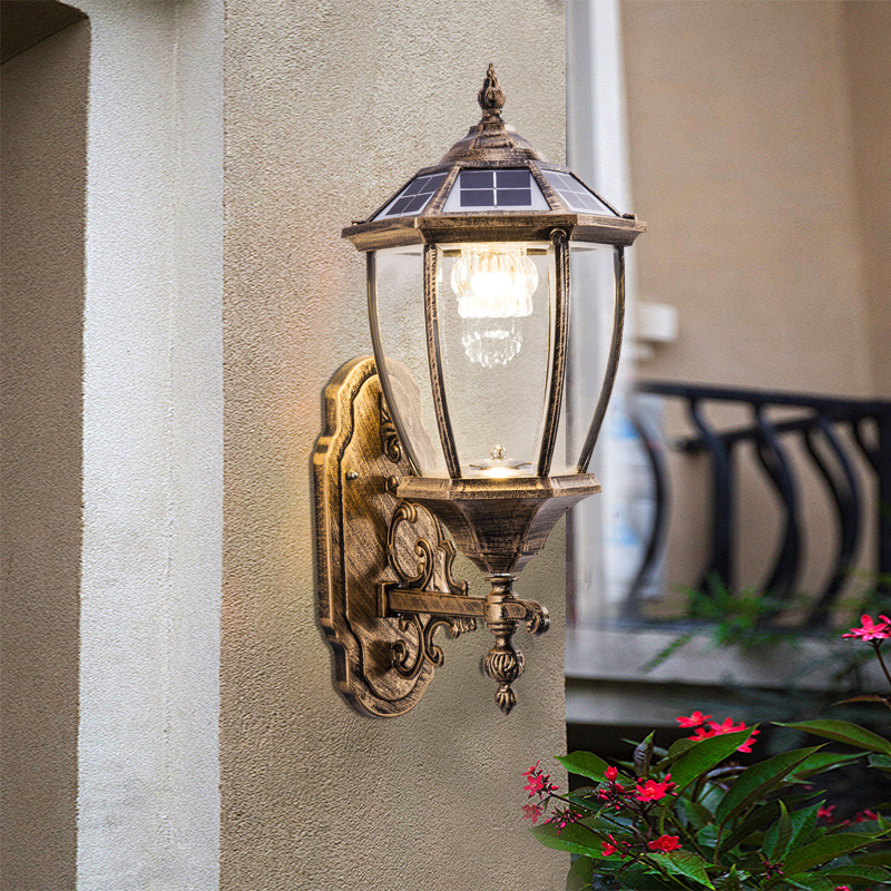 lámpara solar lámpara de patio exterior lámpara de pared exterior lámpara de pared exterior lámpara de pared exterior LED impermeable tipo de luz inductiva