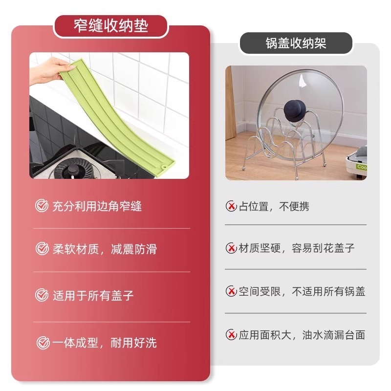 厨房硅胶锅盖垫窄边防滑垫家用放置垫灶台耐高温隔热垫置物收纳垫|undefined