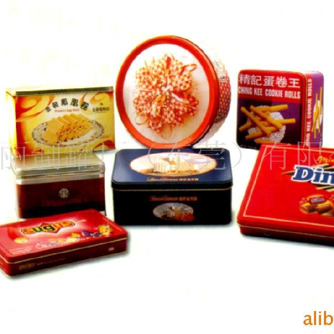 厂家直供年货礼品盒高档印刷蛋卷饼干包装盒食品密封储存马口铁盒