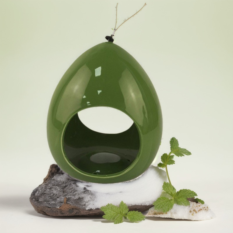Transfronterizo europeo y americano simple en forma de gota cerámica casa para pájaros comederos para pájaros muebles de jardín nido para pájaros adornos colgantes árbol para mascotas